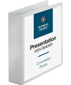 White Business Source Round Ring Standard View Binders