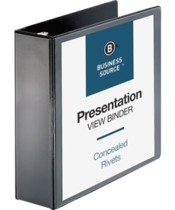 Black Business Source Round Ring Standard View Binder