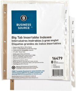Business Source Tear-resistant Clear Tab Index Dividers