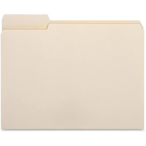 Business Source 1/3 Tab Cut Letter Recycled Top Tab File Folder