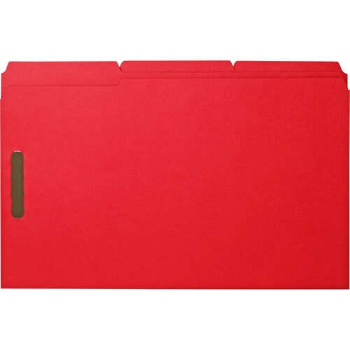 Red Business Source 1/3 Tab Cut Legal Recycled Fastener Folder