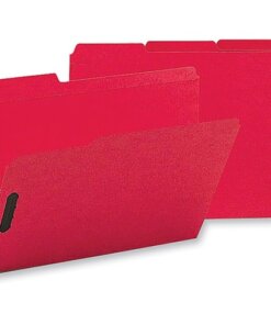 Red Business Source 1/3 Tab Cut Letter Recycled Fastener Folder