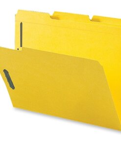 Yellow Business Source 1/3 Tab Cut Letter Recycled Fastener Folder