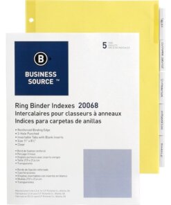 Business Source Buff Stock Ring Binder Indexes