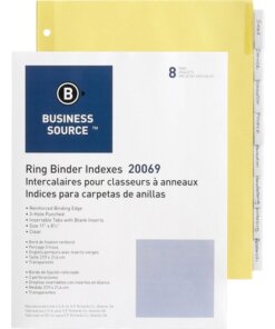 Business Source Buff Stock Ring Binder Indexes