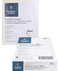 Business Source Buff Stock Ring Binder Indexes