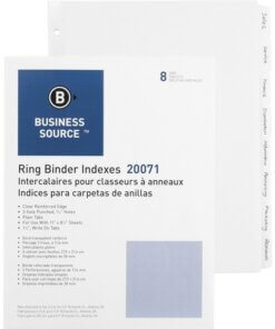 Business Source 3-Ring Plain Tab Indexes
