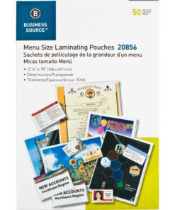 Business Source 5 mil Menu-size Laminating Pouches