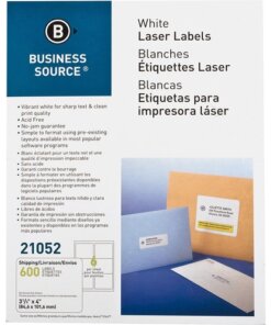 Business Source Bright White Premium-quality Address Labels