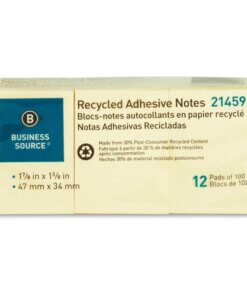 Business Source Yellow Adhesive Notes
