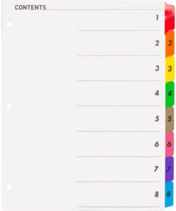 Business Source Table of Content Quick Index Dividers