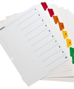 Business Source Table of Content Quick Index Dividers