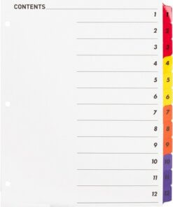 Business Source Table of Content Quick Index Dividers