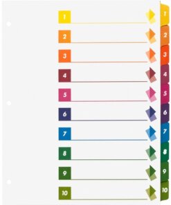 Business Source Color-coded Table of Contents/Tabs Index Dividers