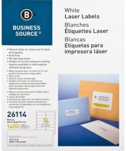 Business Source Bright White Premium-quality Address Labels