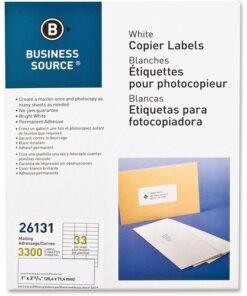 Business Source Bright White Copier Labels