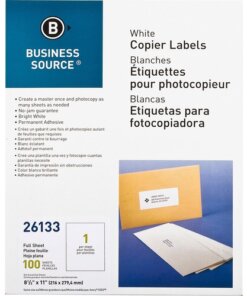 Business Source 8-1/2"x11" Copier Labels