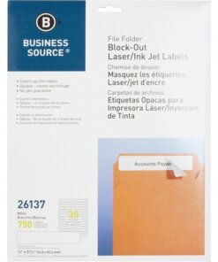 Business Source Block-out File Folder Labels