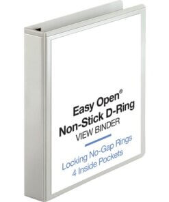 White Business Source Locking D-Ring View Binder