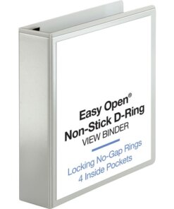 White Business Source Locking D-Ring View Binder