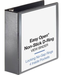 Black Business Source Locking D-Ring View Binder