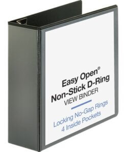Black Business Source Locking D-Ring View Binder
