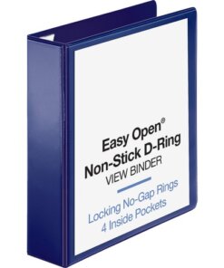 Dark blue Business Source Easy Open Nonstick D-Ring View Binder
