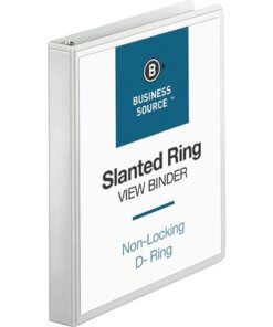 white Business Source Basic D-Ring View Binder