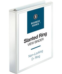 white Business Source Basic D-Ring View Binder
