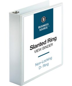 white Business Source Basic D-Ring White View Binders