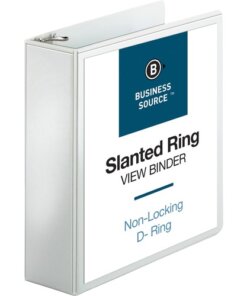 white Business Source Basic D-Ring White View Binders
