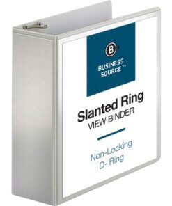 White Business Source Basic D-Ring White View Binders