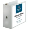 white Business Source Basic D-Ring White View Binders