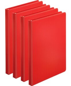 Red Business Source Basic Round Ring Binders