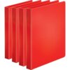 Red Business Source Basic Round Ring Binders