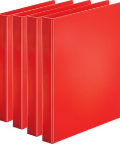 Red Business Source Basic Round Ring Binders
