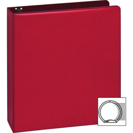 red Business Source Basic Round Ring Binders