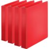 Red Business Source Basic Round Ring Binders
