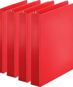 Red Business Source Basic Round Ring Binders