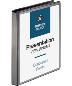 Black Business Source Standard View Round Ring Binder