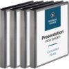 Business Source Standard View Round Ring Binders 4 pack