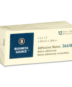 Business Source Yellow Repositionable Adhesive Notes