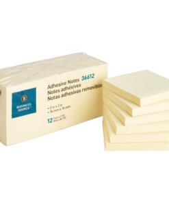 Business Source Yellow Repositionable Adhesive Notes