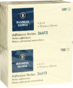 Business Source Yellow Repositionable Adhesive Notes