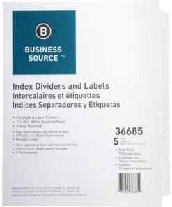 Business Source Punched Laser Index Dividers