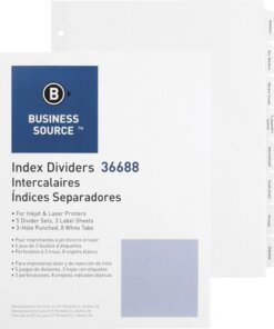 Business Source Punched Tabbed Laser Index Dividers
