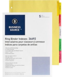 Business Source Insertable Tab Ring Binder Indexes