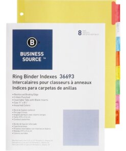 Business Source Insertable Tab Ring Binder Indexes