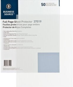 Business Source Full Sheet Top Load Poly Sheet Protectors