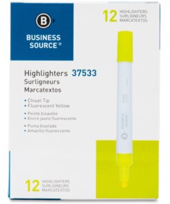 Business Source Chisel Tip Yellow Value Highlighter